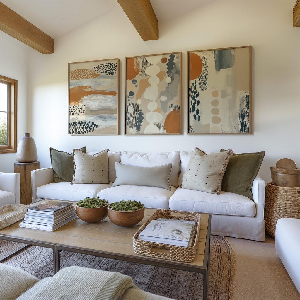 Abstract Art Print | Earth Tones, Tribal Shapes