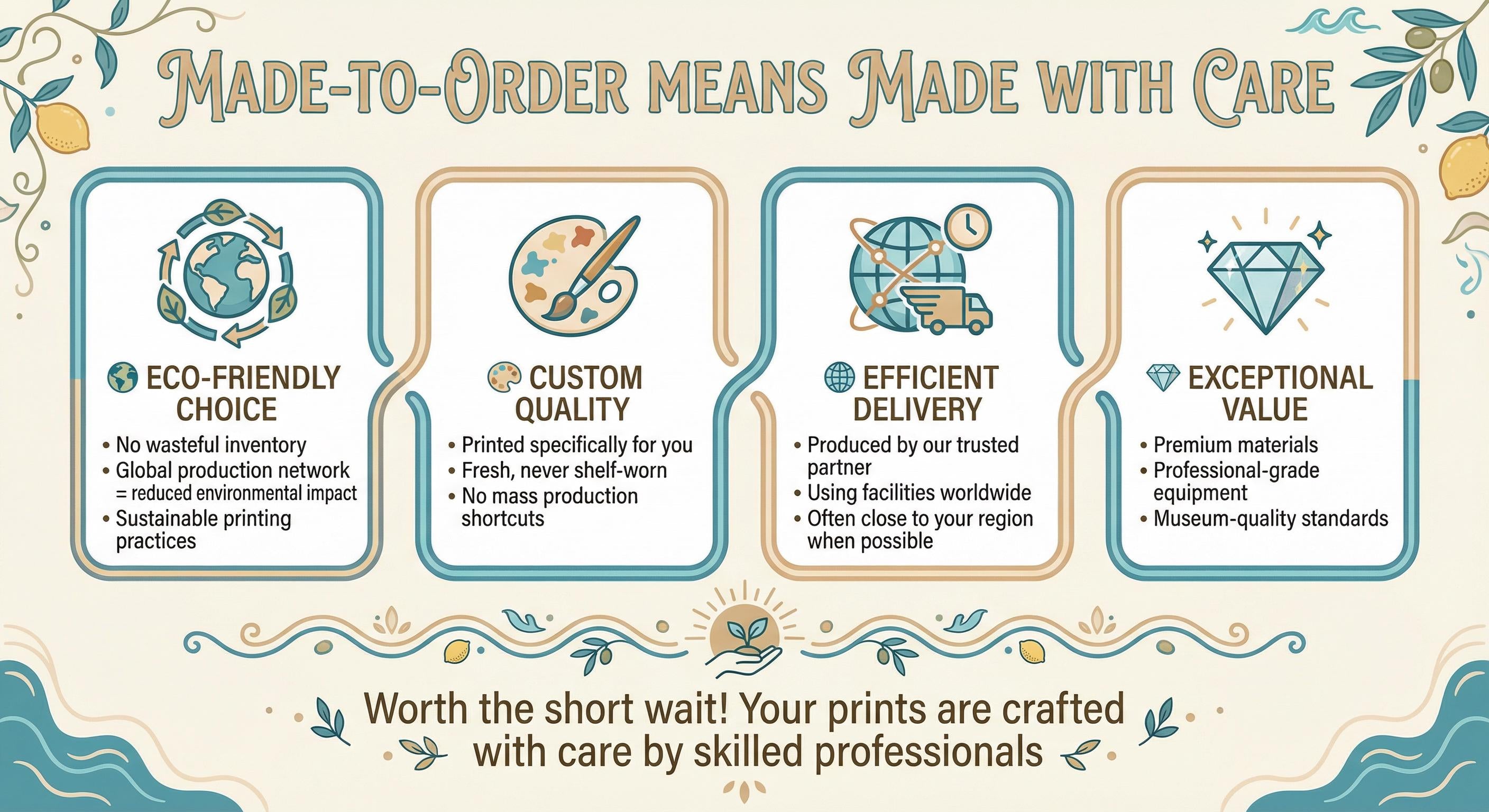 Abstract Boho Prints Set of 3, Teal Terracotta Wall Art, Organic Shapes Modern Posters for Living Room Bedroom Decor