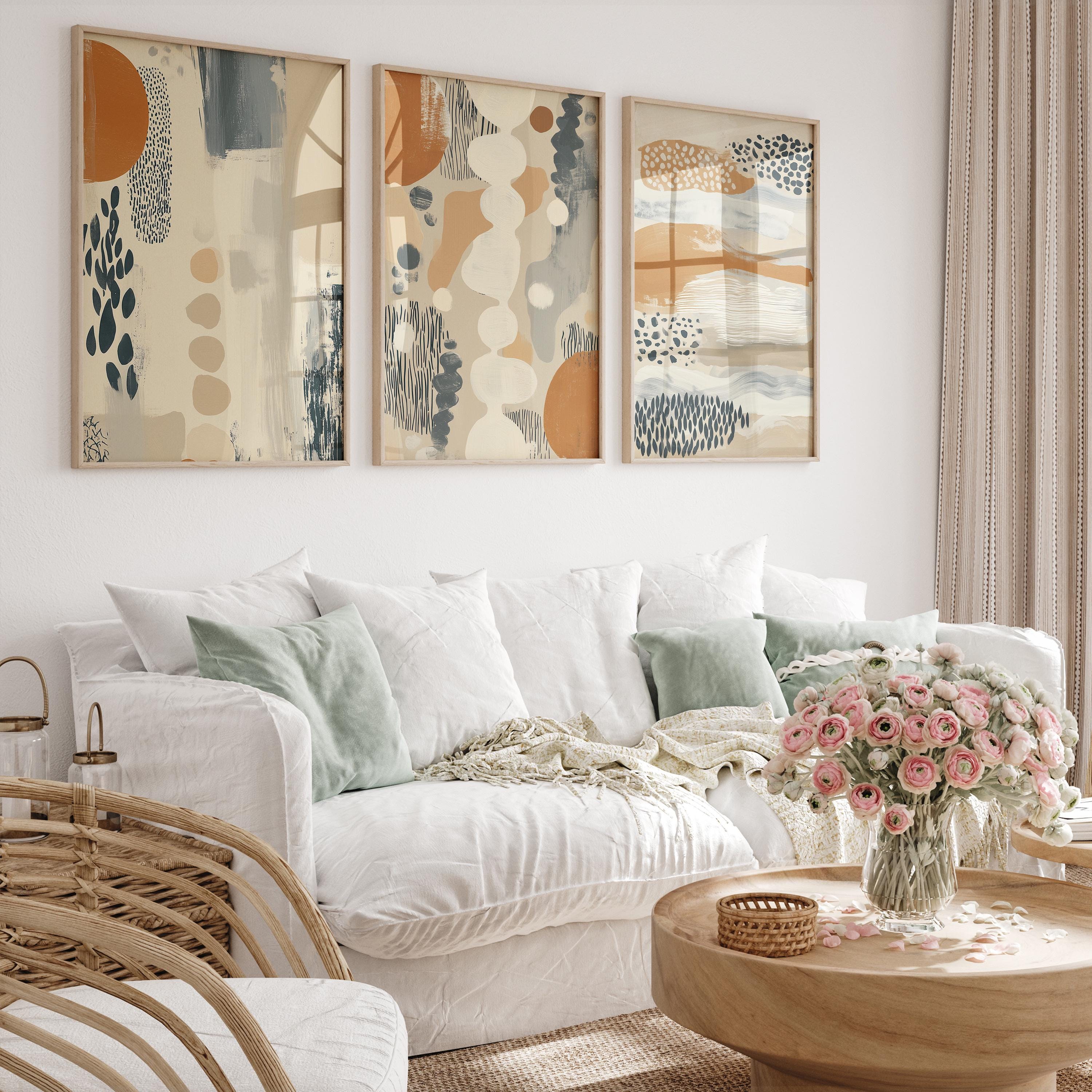 Abstract Art Print | Earth Tones, Tribal Shapes