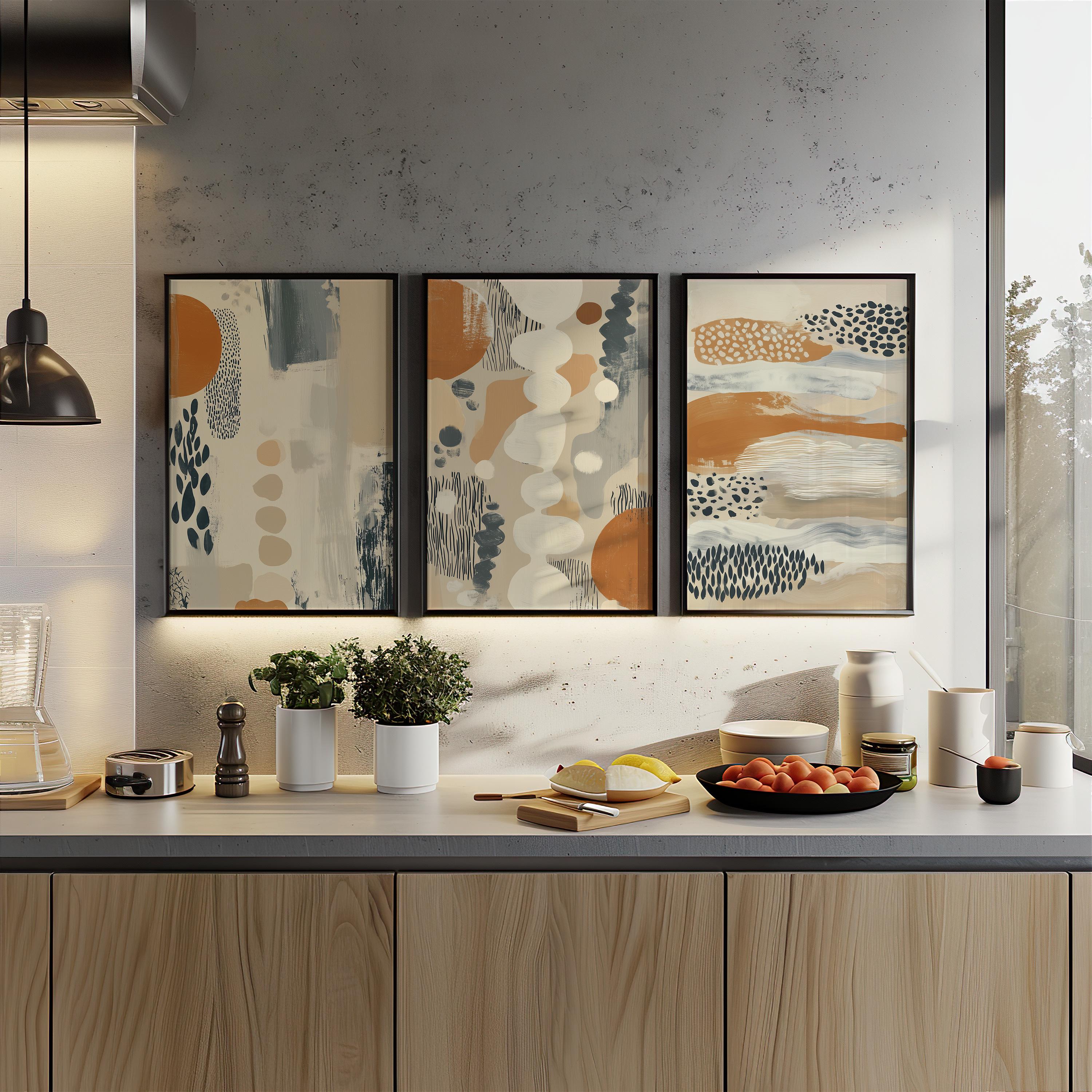 Abstract Art Print | Earth Tones, Tribal Shapes