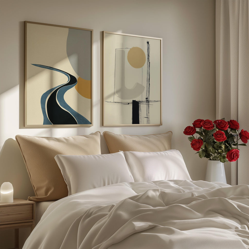 Abstract Geometric Print Set, Modern Minimalist Wall Art