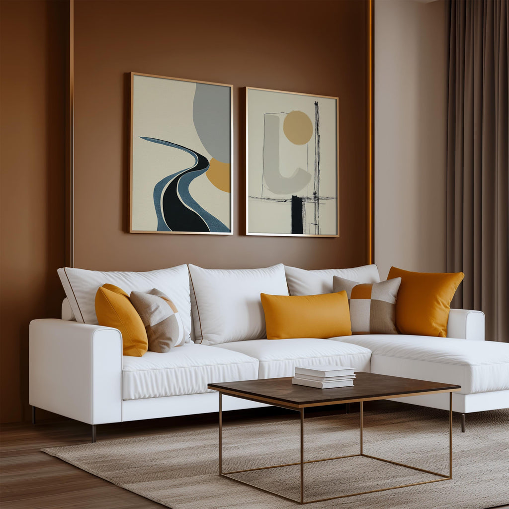 Abstract Geometric Print Set, Modern Minimalist Wall Art