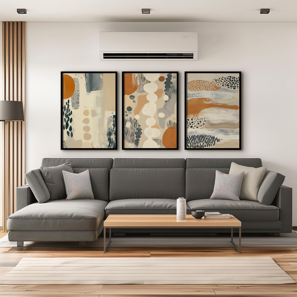 Abstract Art Print | Earth Tones, Tribal Shapes