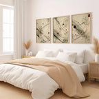 Abstract line wall art set of 3 – sage green burgundy ink splatter decor