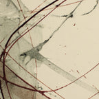 Abstract line wall art set of 3 – sage green burgundy ink splatter decor