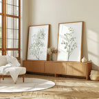 Baby's breath botanical wall art set of 2 – delicate gypsophila floral decor