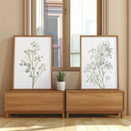 Baby's breath botanical wall art set of 2 – delicate gypsophila floral decor