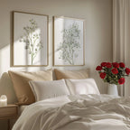 Baby's breath botanical wall art set of 2 – delicate gypsophila floral decor