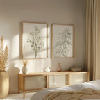 Baby's breath botanical wall art set of 2 – delicate gypsophila floral decor