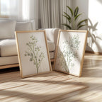 Baby's breath botanical wall art set of 2 – delicate gypsophila floral decor