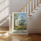 Botanical garden wall art – Enid Haupt Conservatory NYC with spring tulips