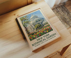 Botanical garden wall art – Enid Haupt Conservatory NYC with spring tulips
