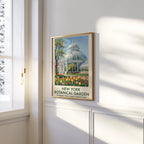 Botanical garden wall art – Enid Haupt Conservatory NYC with spring tulips