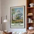 Botanical garden wall art – Enid Haupt Conservatory NYC with spring tulips