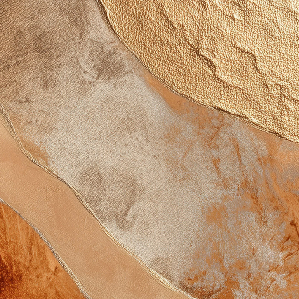 Burnt orange abstract arc wall art set of 4 – mid-century gold line decor