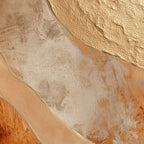 Burnt orange abstract arc wall art set of 4 – mid-century gold line decor