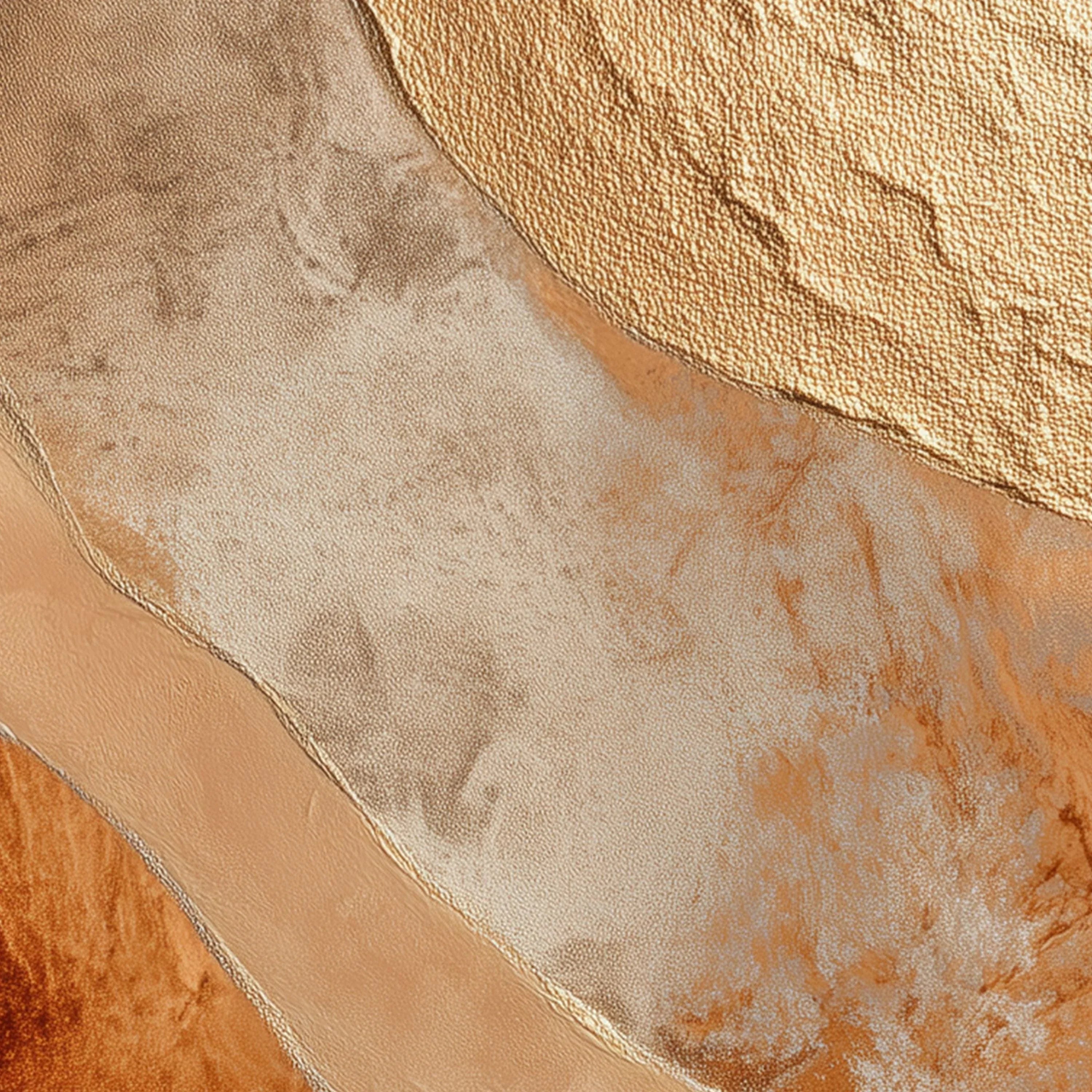 Burnt orange abstract arc wall art set of 4 – mid-century gold line decor