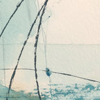 Coastal abstract watercolour wall art set of 3 – turquoise beige ocean decor