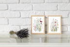 Dried meadow flowers wall art set of 2 – minimalist spring wildflower botanical