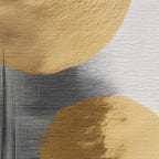 Gold and gray circle abstract triptych – modern minimalist geometric wall art