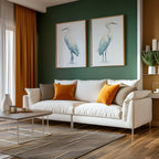 Heron watercolour wall art set of 2 – majestic blue herons in soft coastal tones