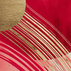 Red and gold abstract triptych wall art set of 3 – bold metallic energy on dark background