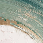 Swirl abstract teal green wall art set of 3 – modern brushstroke triptych for contemporary interiors, White frame