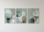 Teal Sage Abstract Geometric Wall Art Set of 3 – Minimalist Decor