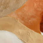 Terracotta gold arc abstract wall art set of 3 – earthy modern arches in warm orange and gold, Black frame