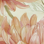 Vintage floral wall art set of 3 – pink dahlia and chrysanthemum botanical farmhouse cottage style, unframed