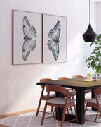 Watercolor butterflies handpainted wall art set of 2 for bedroom living room in white frame 12x12...