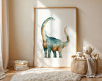 Watercolor dinosaur nursery wall art set of 3 kids room decor in black frame 12x18 inch 30x45 cm