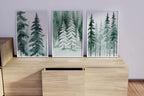 Winter pine tree watercolor forest landscape set of 3 wall art unframed 12x18 inch 30x45 cm