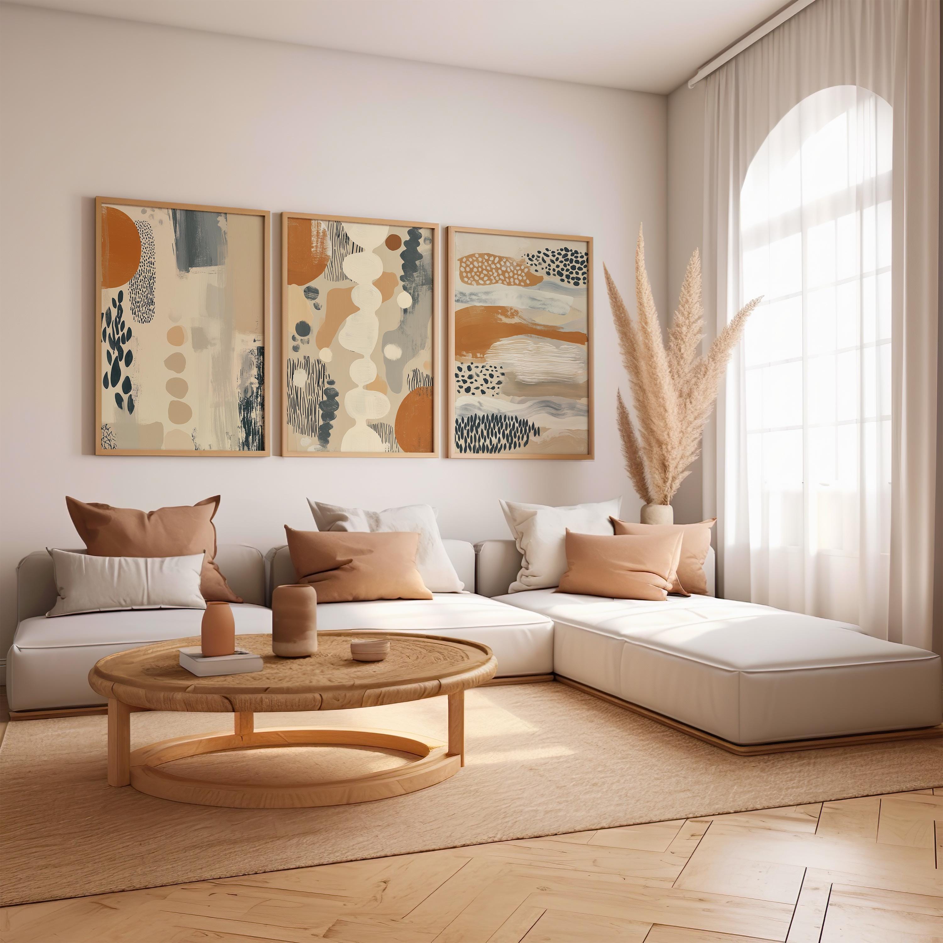 Abstract Art Print | Earth Tones, Tribal Shapes