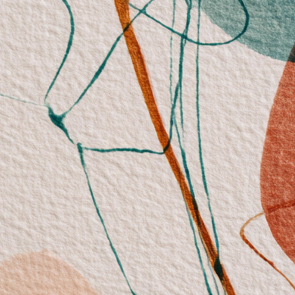 Abstract Boho Prints Set of 3, Teal Terracotta Wall Art, Organic Shapes Modern Posters for Living Room Bedroom Decor